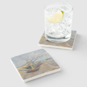 Dessous-de-verre En Pierre Vincent van Gogh - Bateaux de pêche sur la plage (Côté)
