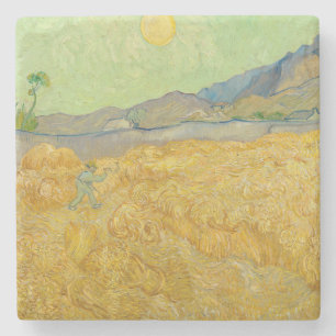 Dessous-de-verre En Pierre Vincent van Gogh - Champ de blé avec un moissonneu