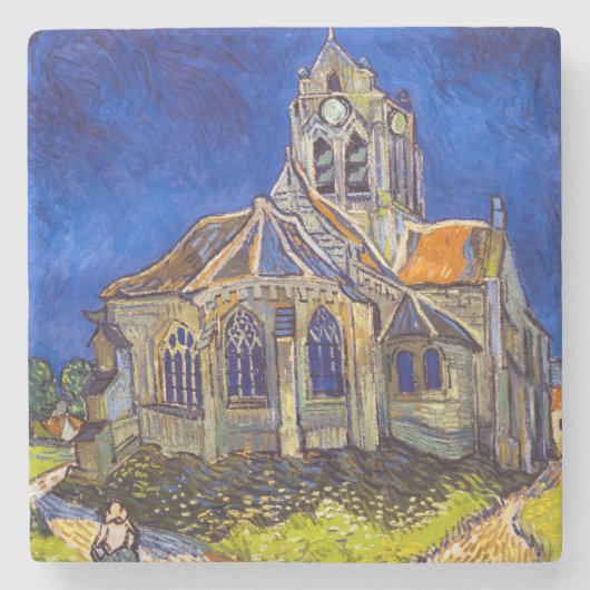 Dessous-de-verre En Pierre Vincent van Gogh - L'église d'Auvers (Devant)