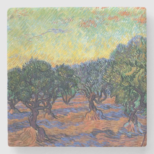 Dessous-de-verre En Pierre Vincent Van Gogh Olive Grove Impressionnisme Art (Devant)