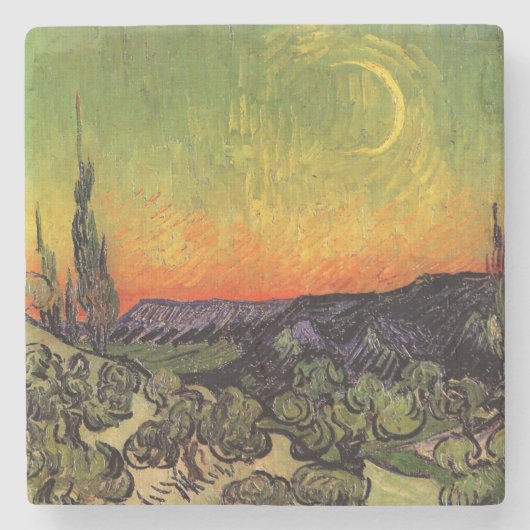 Dessous-de-verre En Pierre Vincent Van Gogh Paysage de Moonlit (Devant)