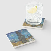 Dessous-de-verre En Pierre Vincent van Gogh - Route avec Cypress et Star (Côté)