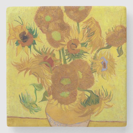 Dessous-de-verre En Pierre Vincent van Gogh - Vase avec quinze tournesols (Devant)