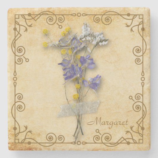 Dessous-de-verre En Pierre Vintage Beautiful Beige (Devant)