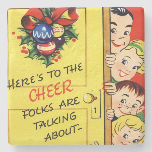 Dessous-de-verre En Pierre Vintage Christmas Cheval (Devant)