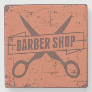 Dessous-de-verre En Pierre Vintage Classic Rustic Barber Shop