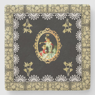 Dessous-de-verre En Pierre vintage de collage