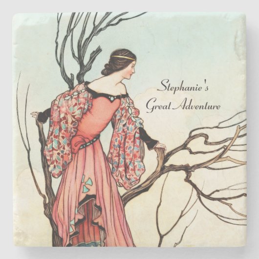 Dessous-de-verre En Pierre Vintage Fairy Tale Princess Whimsical Storybook (Devant)