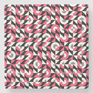 Dessous-de-verre En Pierre Vintage Glitch : Motif Abstrait géométrique