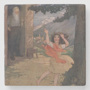 Dessous-de-verre En Pierre Vintage Johanna Spyri Heidi des Alpes suisses