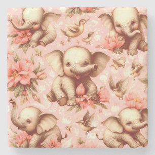 Dessous-de-verre En Pierre Vintage mignonne bébé éléphant Motif