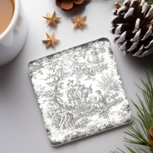 Vintage noir et blanc toile de jouy imprimé