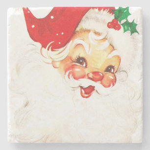 Dessous-de-verre En Pierre Vintage Retro Jolly Vieux Noël du Père Noël