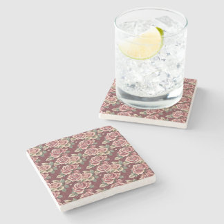 Dessous-de-verre En Pierre Vintage Rose Floral Dessous de verre en pierre