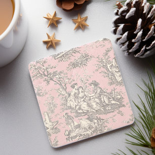 Dessous-de-verre En Pierre Vintage rose noire motif