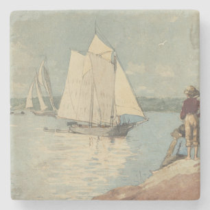 Dessous-de-verre En Pierre Vintage Winslow Homer Clear Sailing