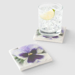 Dessous-de-verre En Pierre violet profond sur blanc