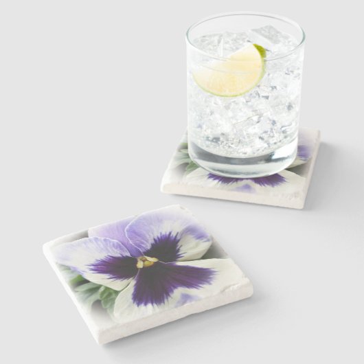 Dessous-de-verre En Pierre violet profond sur blanc (Côté)