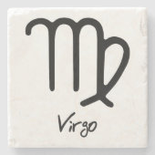 Dessous-de-verre En Pierre Virgo Zodiac Connexion Arrière - plan blanc (Devant)