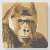Dessous-de-verre En Pierre Visage de Gorilla (Devant)