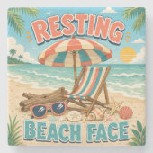 Dessous-de-verre En Pierre Visage de plage décontracté (Devant)