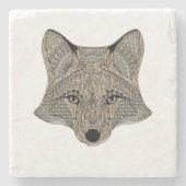 Dessous-de-verre En Pierre Visage de renard métallique (Devant)