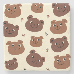 Dessous-de-verre En Pierre Visage drôle d'ours