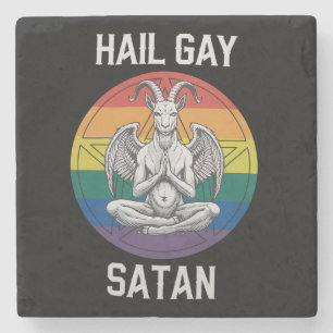 Dessous-de-verre En Pierre Vive Gay Satan Drôle Gothique Gothique Chèvre LGBT
