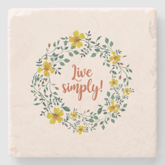 DESSOUS-DE-VERRE EN PIERRE VIVRE SIMPLEMENT ! (Devant)