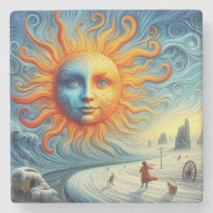 Dessous-de-verre En Pierre Voici Le Soleil - AI Art Print