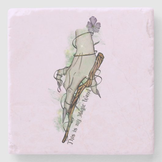 Dessous-de-verre En Pierre Voici Ma Baguette Magique - Main De Sorcière Gothi (Devant)