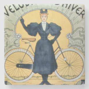 Dessous-de-verre En Pierre "Voie d'emballage de cycle d'hiver", objet exposé