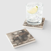 Dessous-de-verre En Pierre Voiture vintage rustique (Côté)