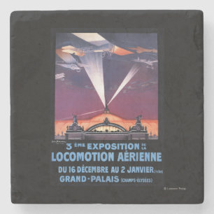 Dessous-de-verre En Pierre Vol plat au-dessus d'affiche de projecteur