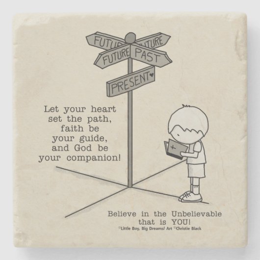 Dessous-de-verre En Pierre Votre compagnon de Dieu (Devant)