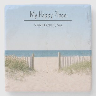 Dessous-de-verre En Pierre Votre lieu de bonheur - Emplacement personnalisé
