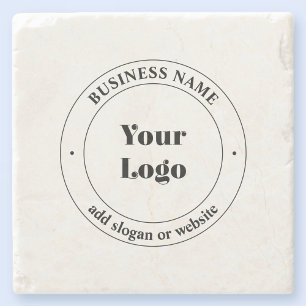 Dessous-de-verre En Pierre Votre logo d'entreprise et texte promotionnel Bl