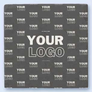 Dessous-de-verre En Pierre Votre logo et arrière-plan Logo répétitif   Noir