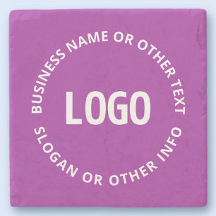 Dessous-de-verre En Pierre Votre logo et votre texte personnalisable Violet