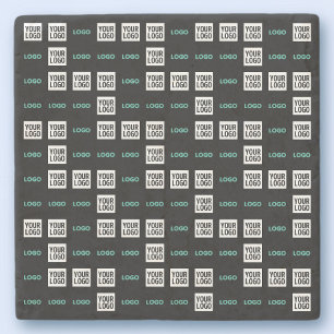 Dessous-de-verre En Pierre Votre logo ou image   Zig Zag Motif avec deux imag