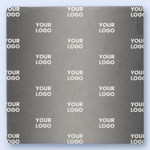Dessous-de-verre En Pierre Votre logo simple répétitif   Dégradé noir et gris