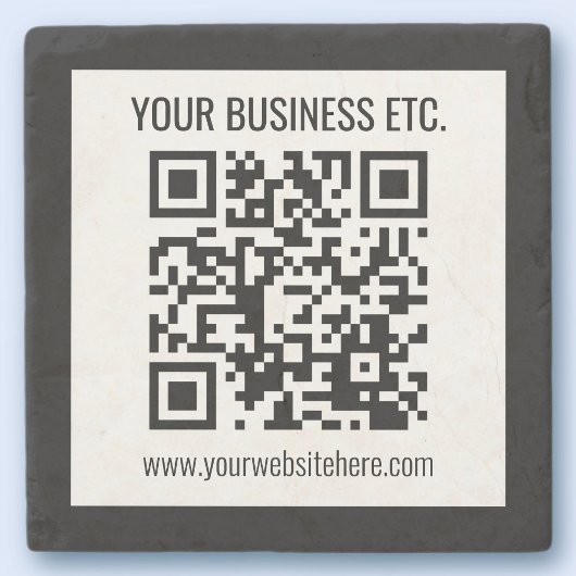Dessous-de-verre En Pierre Votre nom d'entreprise et votre code QR modifié
