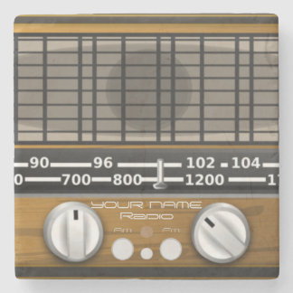 Dessous-de-verre En Pierre Votre nom Radio disque personnalisé Jockey