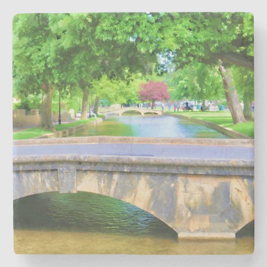 Dessous-de-verre En Pierre Vue de Bourton sur l'eau (Devant)