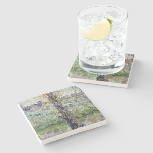 Dessous-de-verre En Pierre Vue de Vincent van Gogh | d'Arles, 1889 (Côté)