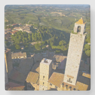 Dessous-de-verre En Pierre Vue depuis la tour, San Gimignano, Sienne, Toscane