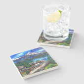 Dessous-de-verre En Pierre Vue Panoramique De L'Everest Mountain Nepal (Côté)