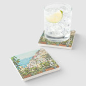 Dessous-de-verre En Pierre Vue Positano Italie (Côté)