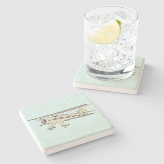 Dessous-de-verre En Pierre Waco Biplane (Côté)