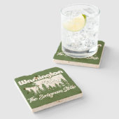 Dessous-de-verre En Pierre Washington L'Etat À feuillage persistant (Côté)